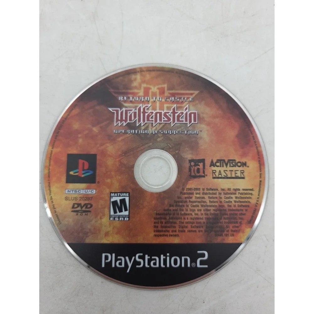 Return to Castle Wolfenstein (PlayStation 2, PS2) Disc Only Tested Working